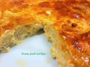 pastel de pollo al horno, pastel hecho foto receta